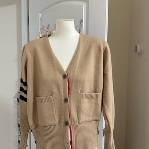 Tan Button-Up Women's Sweater